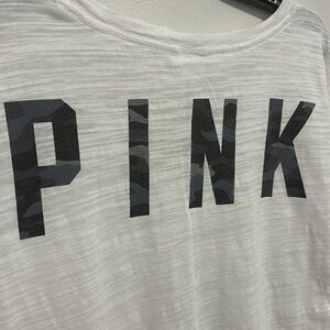 PINK VS White T-Shirt with PINK Logo